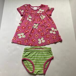 Hanna Andersson Pink Floral Playdress & Bloomers Outfit